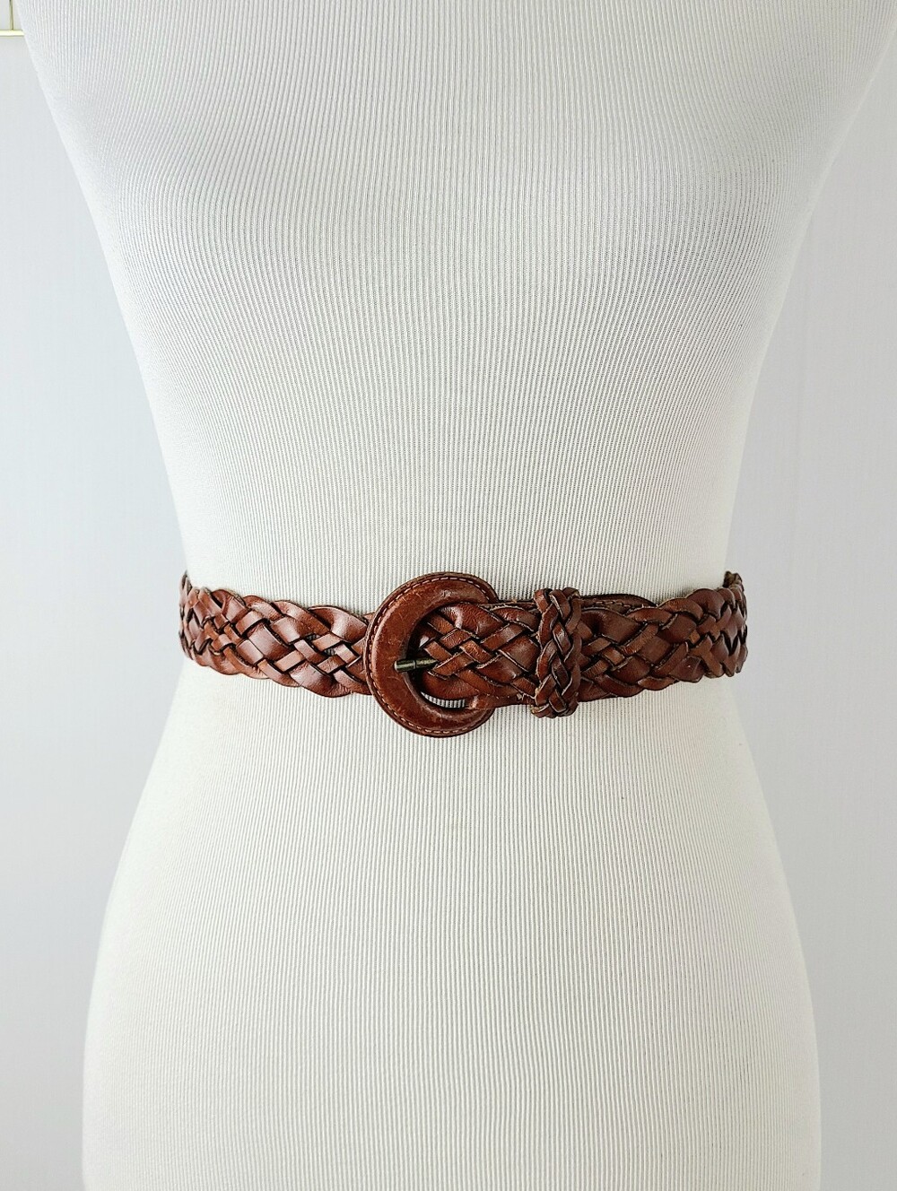 G.H. Bass & Co. Made in Turkey Braided Woven Genuine Leather Belt
